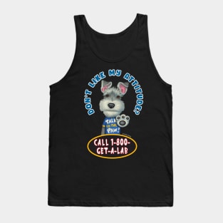 Funny cute dog Schnauzer shirt with Attitude Tank Top